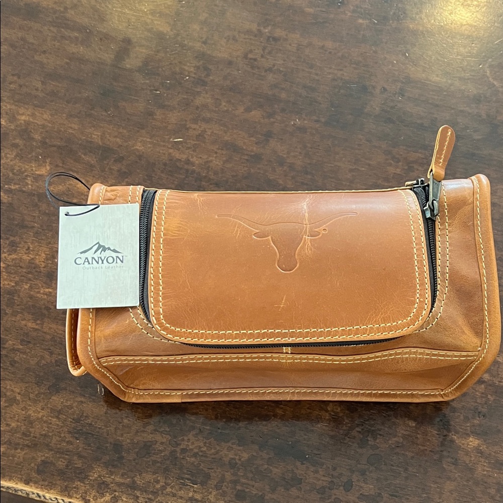 Canon Tan Leather Men's Toiletry Bag